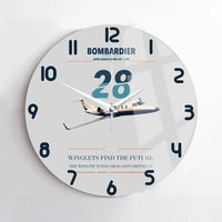 Thumbnail for Bombardier Learjet 28 design on light gray no frame wall clock