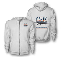 Thumbnail for OA-1K SKYRAIDER II design on white zipped hoodie