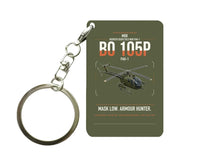 Thumbnail for MBB BO 105P PAH-1 design on green army designed key chain, double-side print