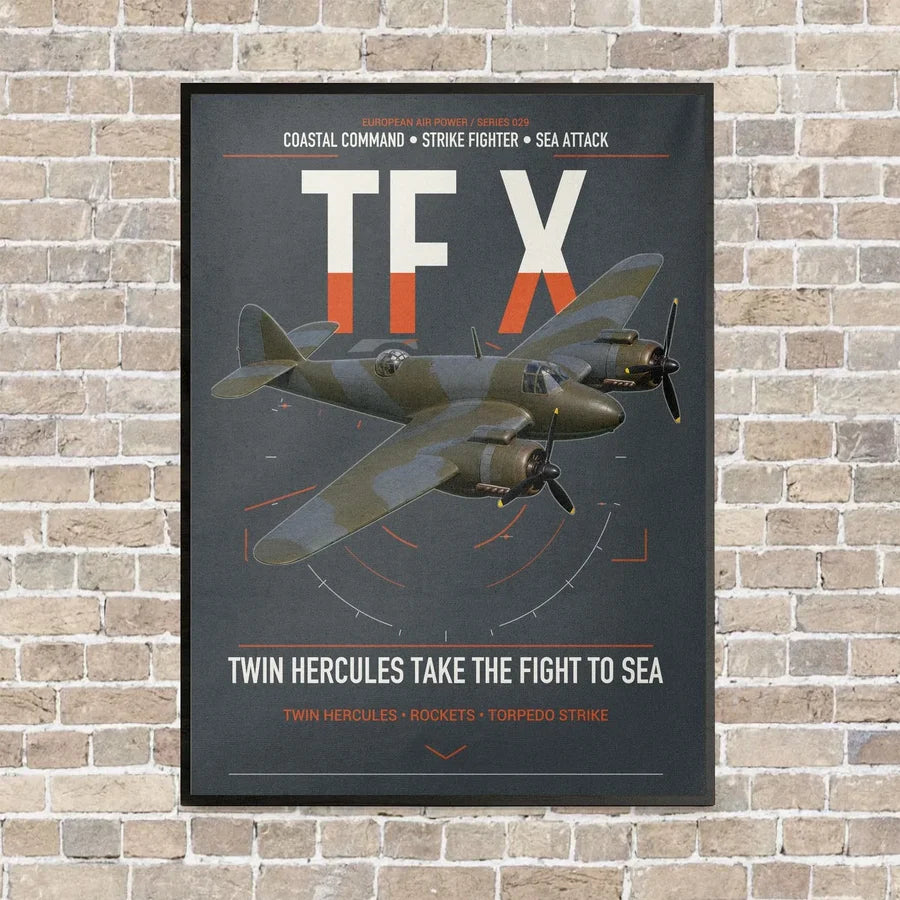 Bristol Beaufighter TF X vertical canvas print - framed - gray background