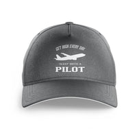 Thumbnail for Get High Every Day Sleep With A Pilot printed hat - gray