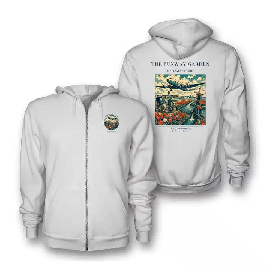 VINTAGE G4089 - The Runway Garden - Premium Zipped Hoodie design on white