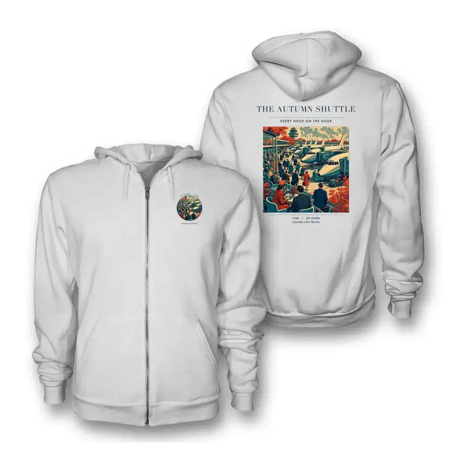 VINTAGE G4120 - The Autumn Shuttle - Premium Zipped Hoodie design on white