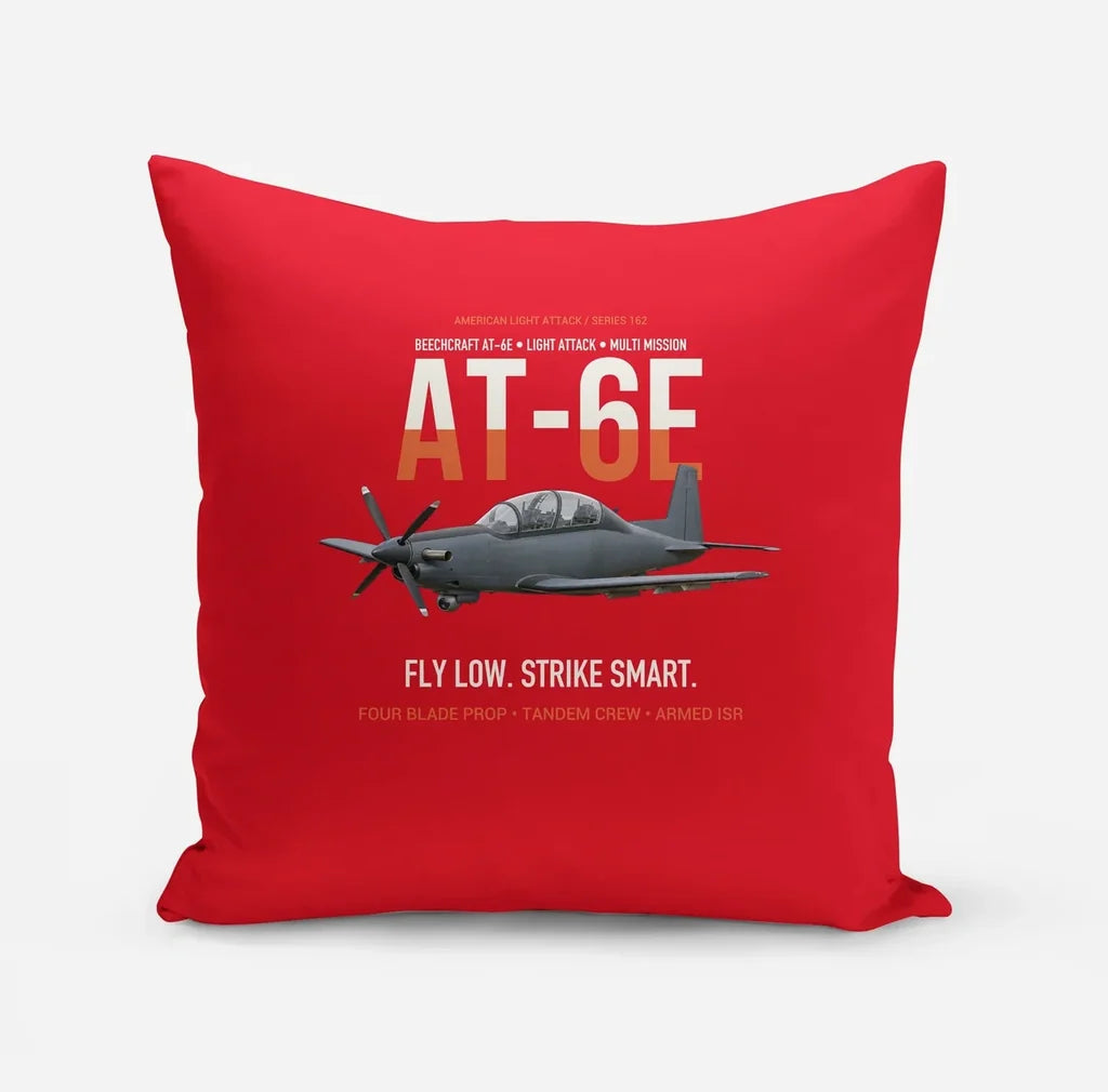 AT-6E Wolverine Light Attack design on red pillow