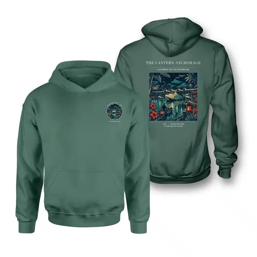 VINTAGE G4187 - The Lantern Anchorage - Double-Side Hoodie design on green double side