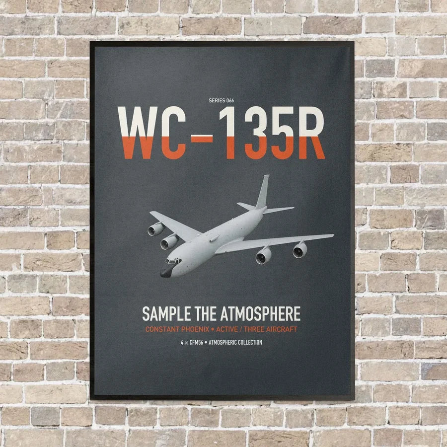 WC-135R Constant Phoenix vertical canvas print - framed - gray background