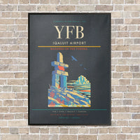 Thumbnail for Iqaluit Airport YFB vertical canvas print - framed - gray background