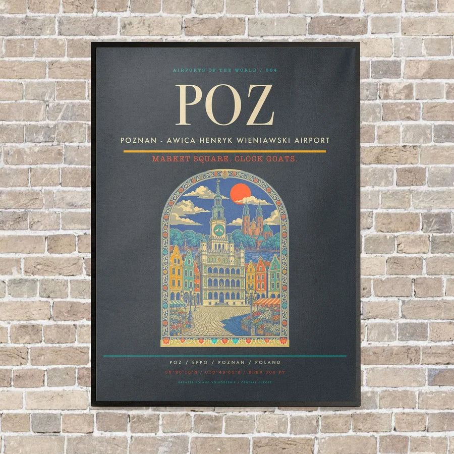 Poznan - awica Henryk Wieniawski Airport POZ - Canvas Framed - Gray