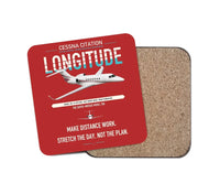 Thumbnail for Cessna Citation Longitude design on red 1 piece coaster