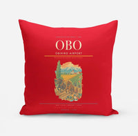 Thumbnail for Obihiro Airport (OBO) design on red pillow
