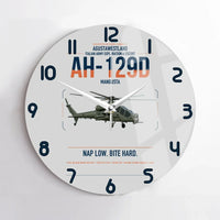 Thumbnail for AgustaWestland AH-129D Mangusta design on light gray no frame wall clock