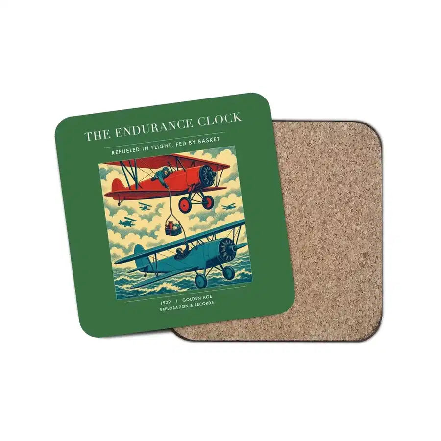 The Endurance Clock - Designed Coasters design on green 1-piece