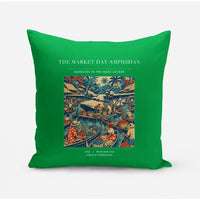 Thumbnail for VINTAGE G4404 - The Market Day Amphibian - Designed Pillows design on green