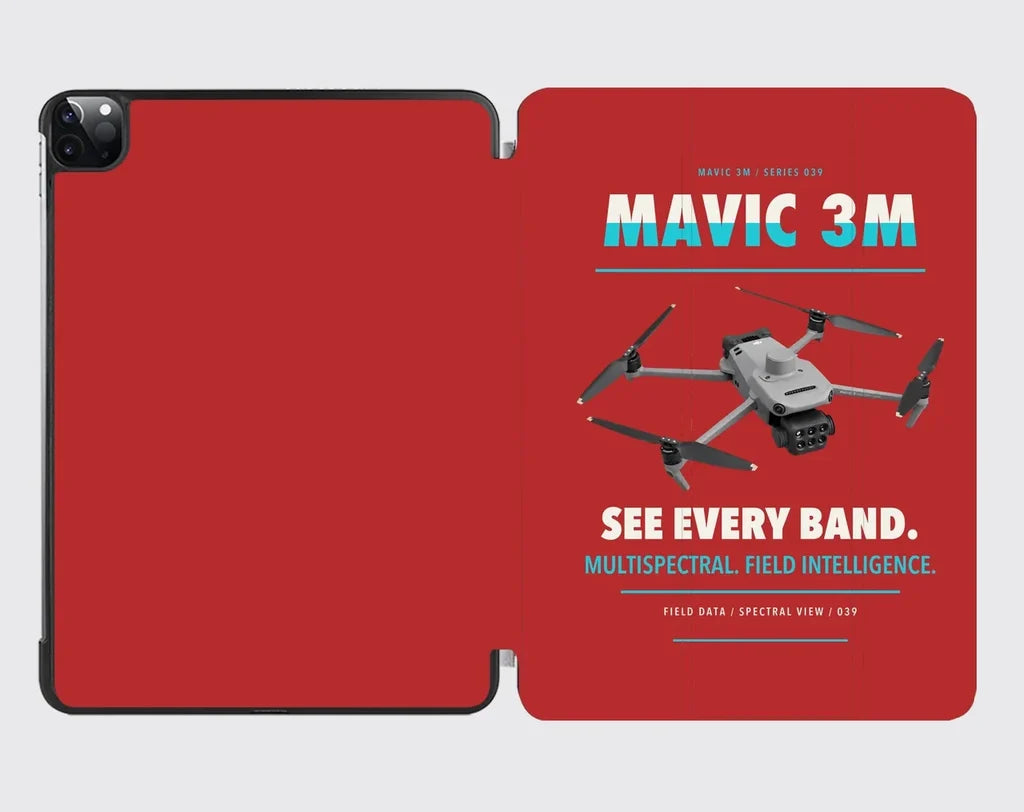 DJI Mavic 3 Multispectral design on red ipad tablet case