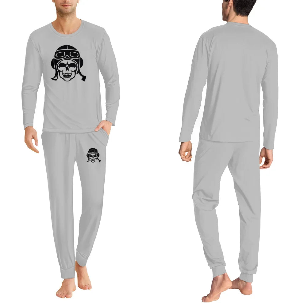 Skeleton Pilot men pajamas - Light Gray