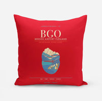 Thumbnail for Bergen Airport Flesland BGO - Seven-Rain Fjord Tapestry - Red