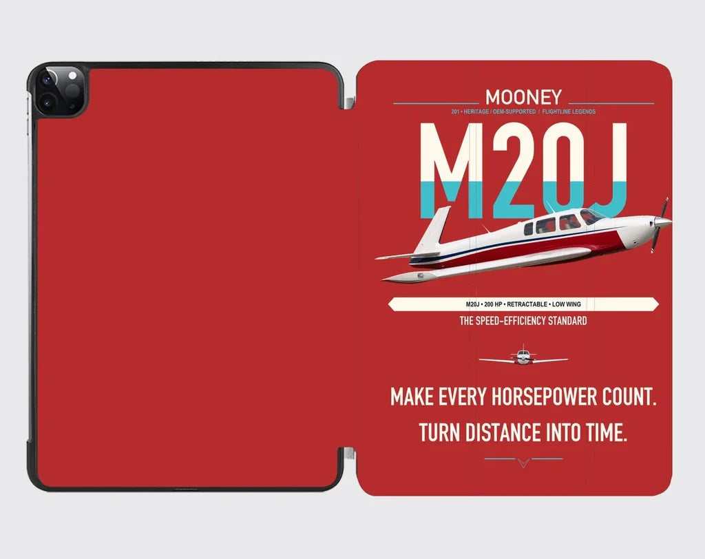Mooney M20J 201 design on red ipad tablet case
