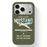 Thumbnail for Cessna Citation Mustang design on green army magsafe iphone case, for iPhone 17 Pro