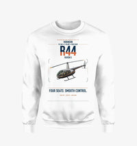 Thumbnail for Robinson R44 Raven II design on white sweatshirt
