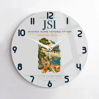 Thumbnail for Skiathos Island National Airport (JSI) design on light gray no frame wall clock