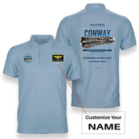 Thumbnail for CONWAY design on light blue polo with custom name badge