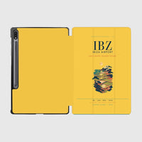 Thumbnail for Ibiza Airport (IBZ) design on yellow samsung tablet tablet case