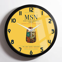 Thumbnail for Dane County Regional Airport Madison (MSN) design on yellow framed wall clock
