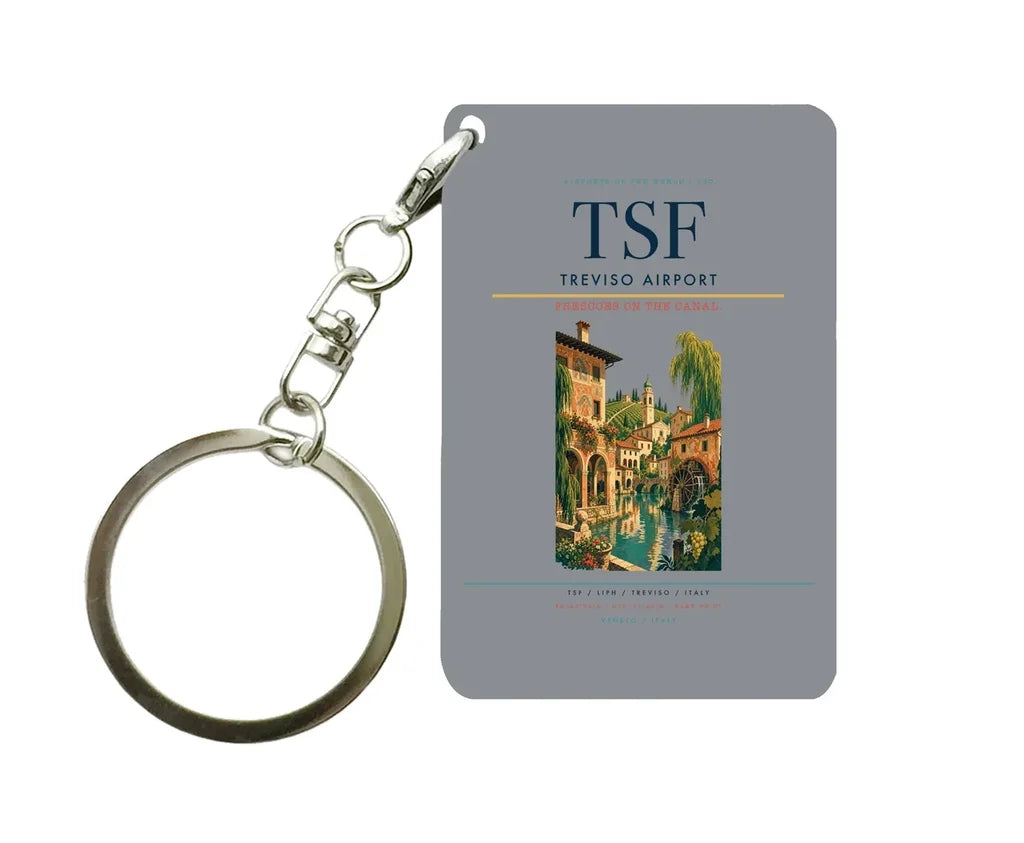 Treviso Airport (TSF) design on gray key chain