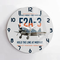Thumbnail for F2A-3 Buffalo Hold the Line at Midway design on light gray no frame wall clock