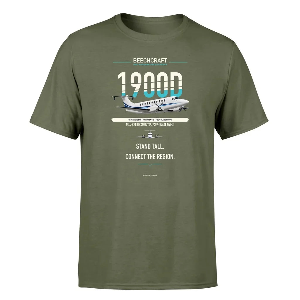 Beechcraft 1900D design on green army single side