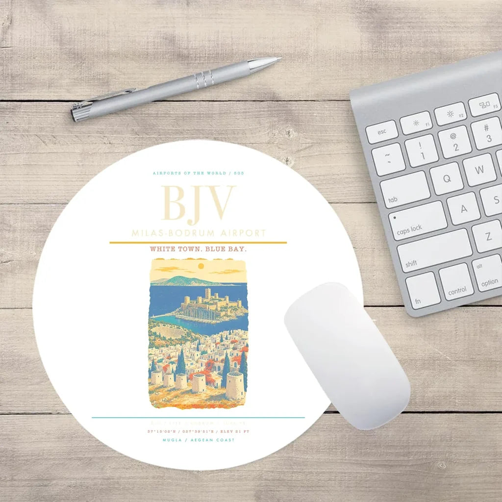 Milas-Bodrum Airport BJV Mouse-Pad Round - White