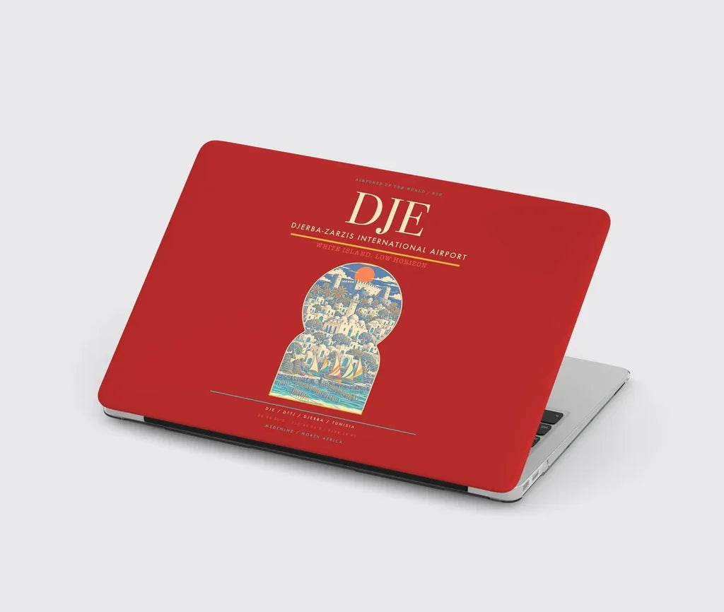 Djerba-Zarzis International Airport (DJE) design on red MacBook case