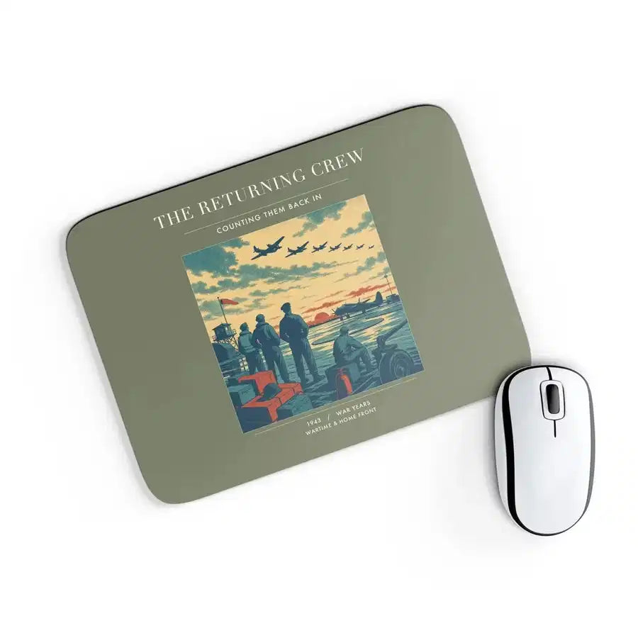 VINTAGE G4519 - The Returning Crew - Designed Mouse Pads design on greenarmy rectangle