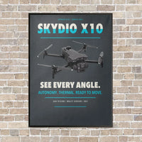 Thumbnail for Skydio X10 vertical canvas print - framed - gray background
