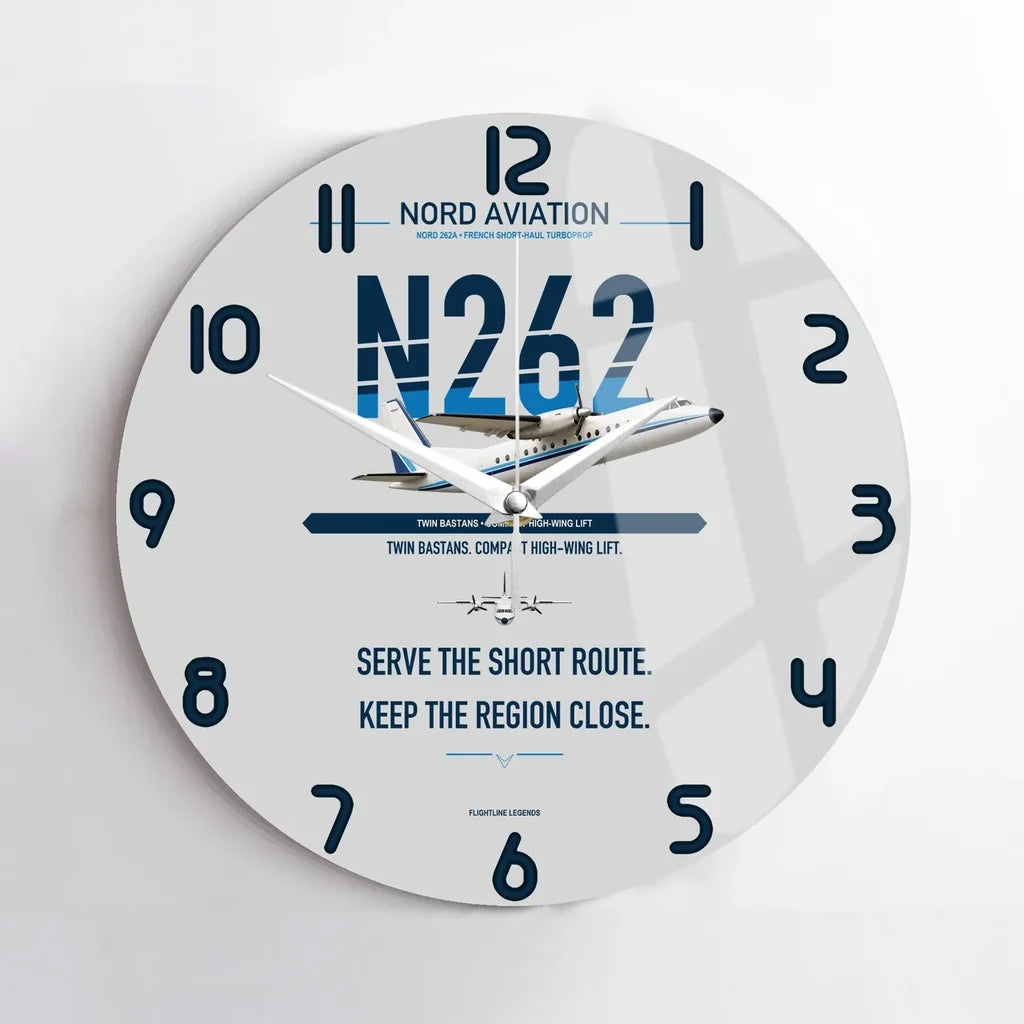 Nord 262A design on light gray no frame wall clock