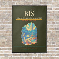 Thumbnail for Bismarck Municipal Airport BIS - Canvas Framed - Green Army