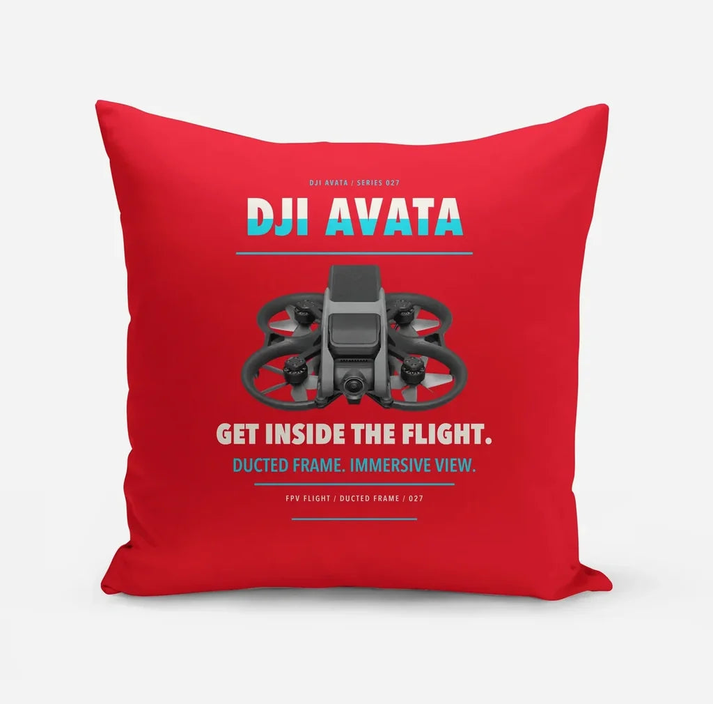DJI Avata design on red pillow