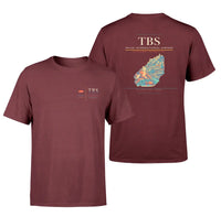 Thumbnail for Tbilisi International Airport (TBS) design printed on dark red double-side t-shirt