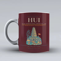 Thumbnail for Bai International Airport HUI — Hue Mug design on dark red phu