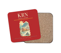 Thumbnail for Kiruna Airport (KRN) design on red 1 piece coaster