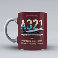 Thumbnail for A321P2F Mug design on dark red airbus