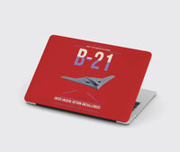 Thumbnail for B-21 Raider design on red MacBook case