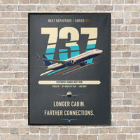 Thumbnail for Boeing 737-900ER vertical canvas print - framed - gray background
