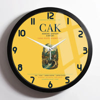 Thumbnail for Akron-Canton Airport (CAK) design on yellow framed wall clock