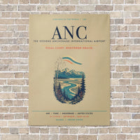 Thumbnail for Ted Stevens Anchorage International Airport ANC vertical canvas print - no frame - beige background