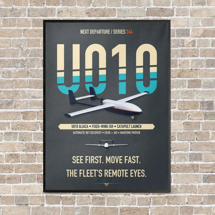 Airbus U010 Aliaca Fixed-wing vertical canvas print - framed - gray background