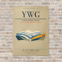 Thumbnail for Winnipeg James Armstrong Richardson International Airport YWG vertical canvas print - no frame - beige background