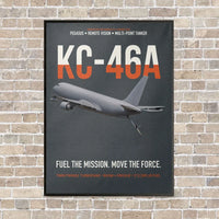 Thumbnail for KC-46A PEGASUS vertical canvas print - framed - gray background