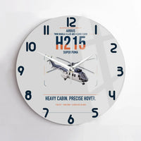 Thumbnail for Airbus H215 design on light gray no frame wall clock