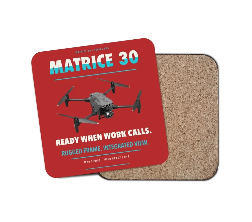 DJI Matrice 30 design on red 1 piece coaster